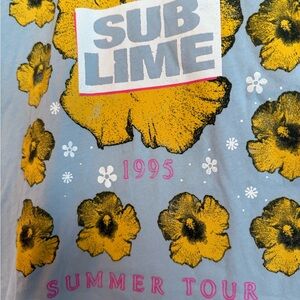 Sublime Women's Short Sleeve Tee - Blue with Yellow Floral Design Anthropologie